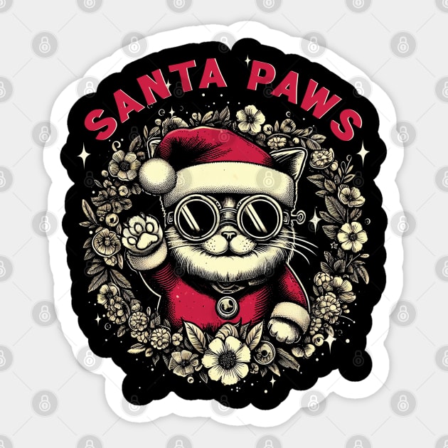 Santa Paws // Cat Lover Sticker by Trendsdk